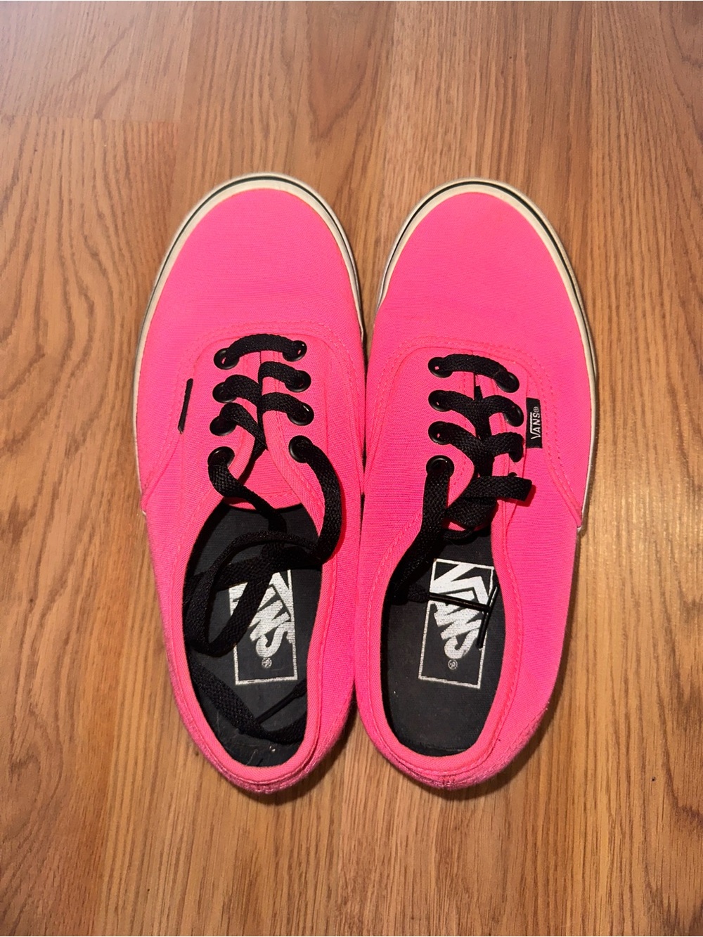 Vans Hot Pink Canvas Low-Top Sneakers with Black Accents